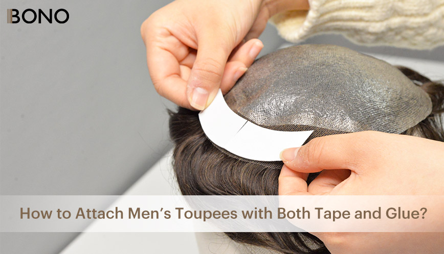 Toupee with Both Tape and Glue 