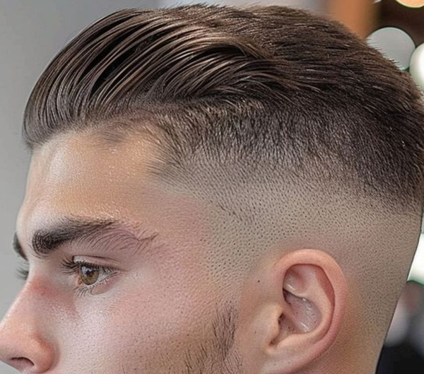 15.Flipped sleek back haircut for balding men on top