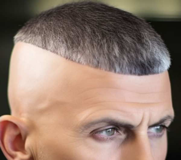 99. Cropped Haircut for Men with Bald Patches a the Temples